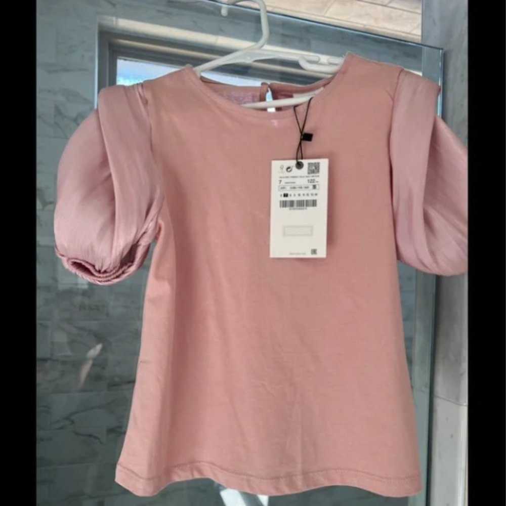 Ballon sleeves Zara Girl shirt size 7 - rose pink